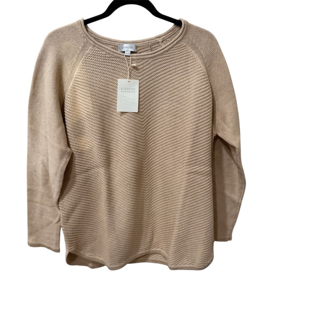 Kinross Women’s 100% Soft Cotton pullover textured Sweater- Size XL-NWT